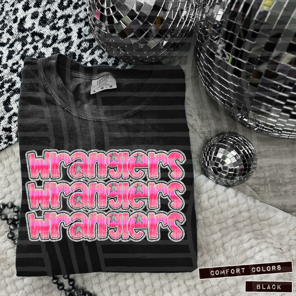 Wranglers Pink Stacked (Caplinger) 102041 DTF transfer