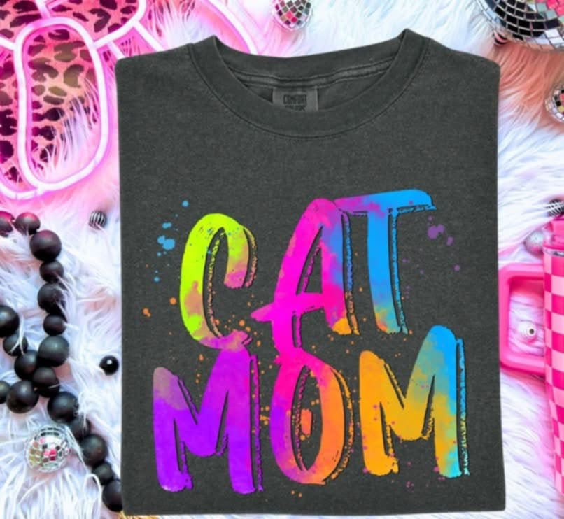 Cat mom neon splash (S&G) 100430 DTF transfer