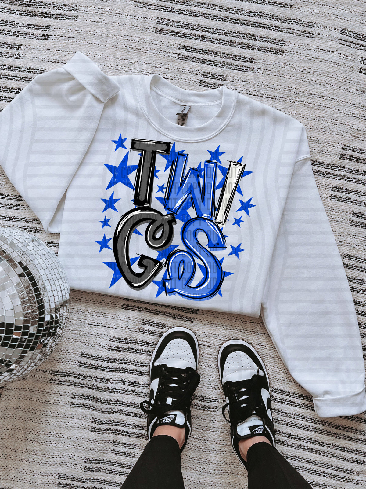 twigs black and blue with blue stars (caplinger) DTF Transfer