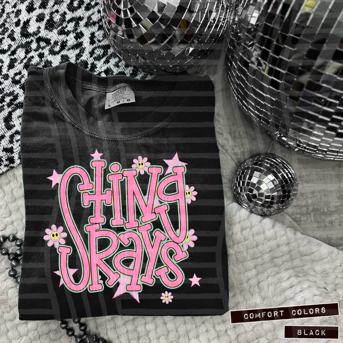 Stingrays Pink Flowers And Stars 108044 DTF transfer