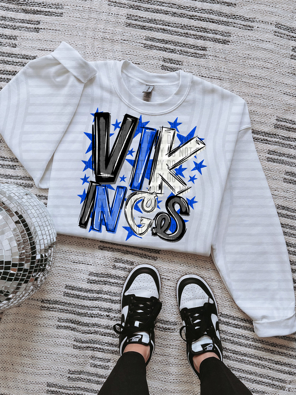 vikings black and blue with blue stars (caplinger) DTF Transfer