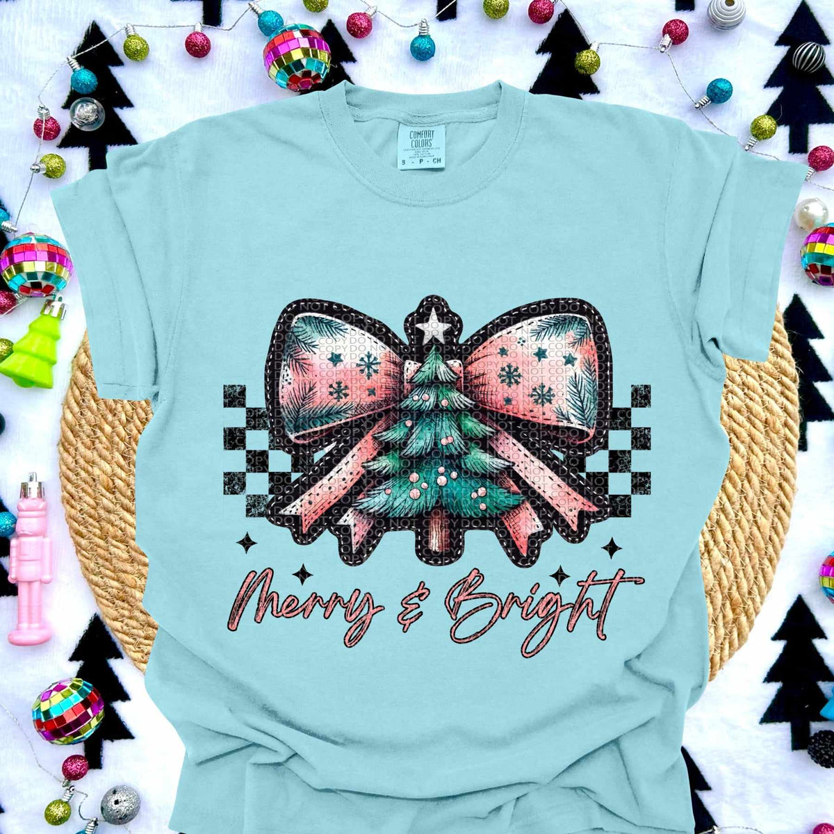 Merry & bright bow (HW) 60992 DTF transfer