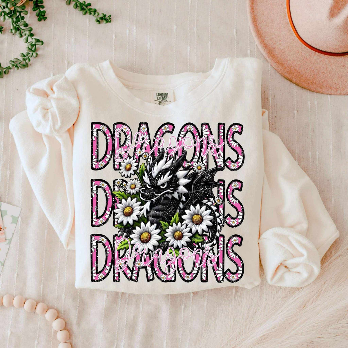 Dragons floral stacked 80679 DTF transfer