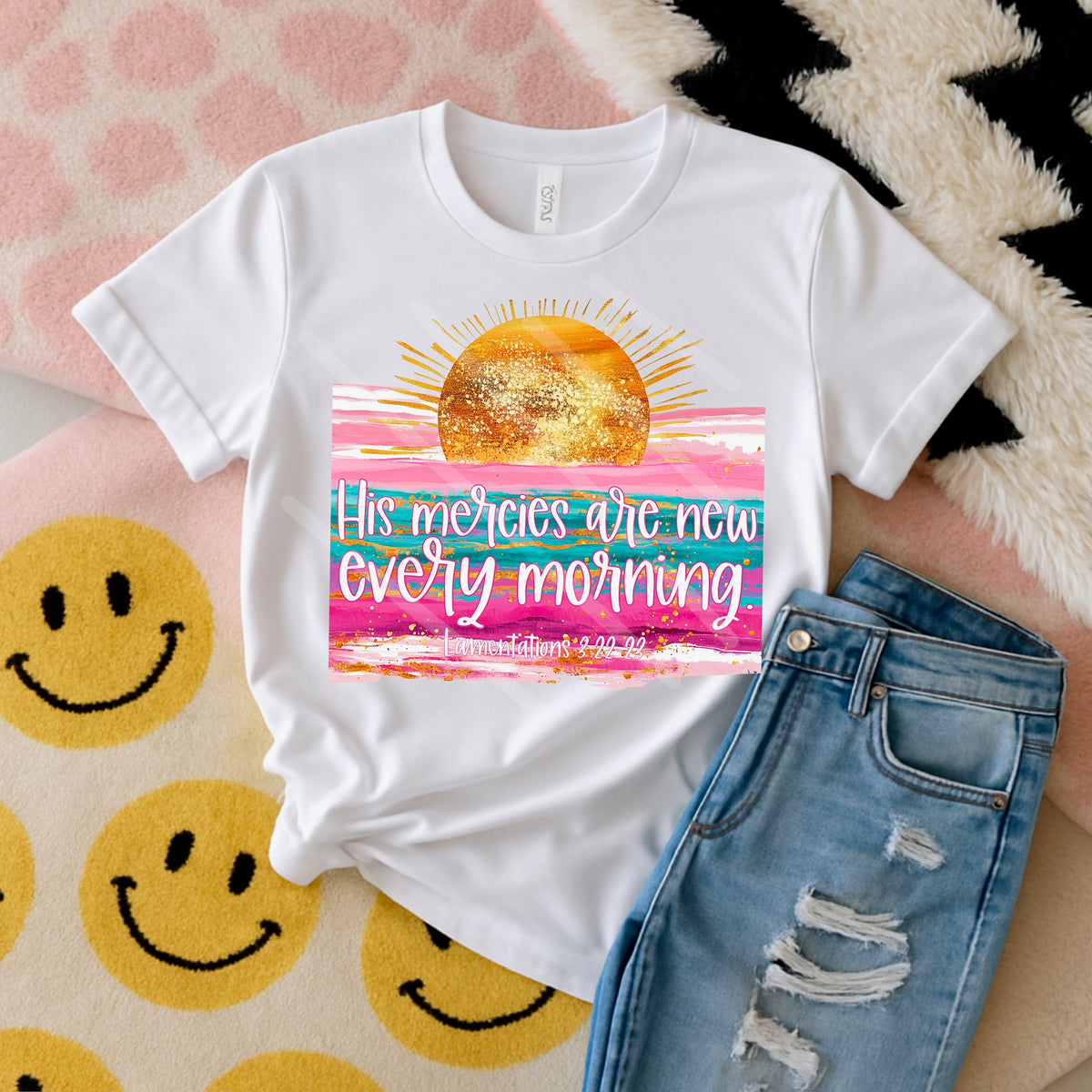 His Mercies are new every morning rainbow sunset 110663 DTF transfer