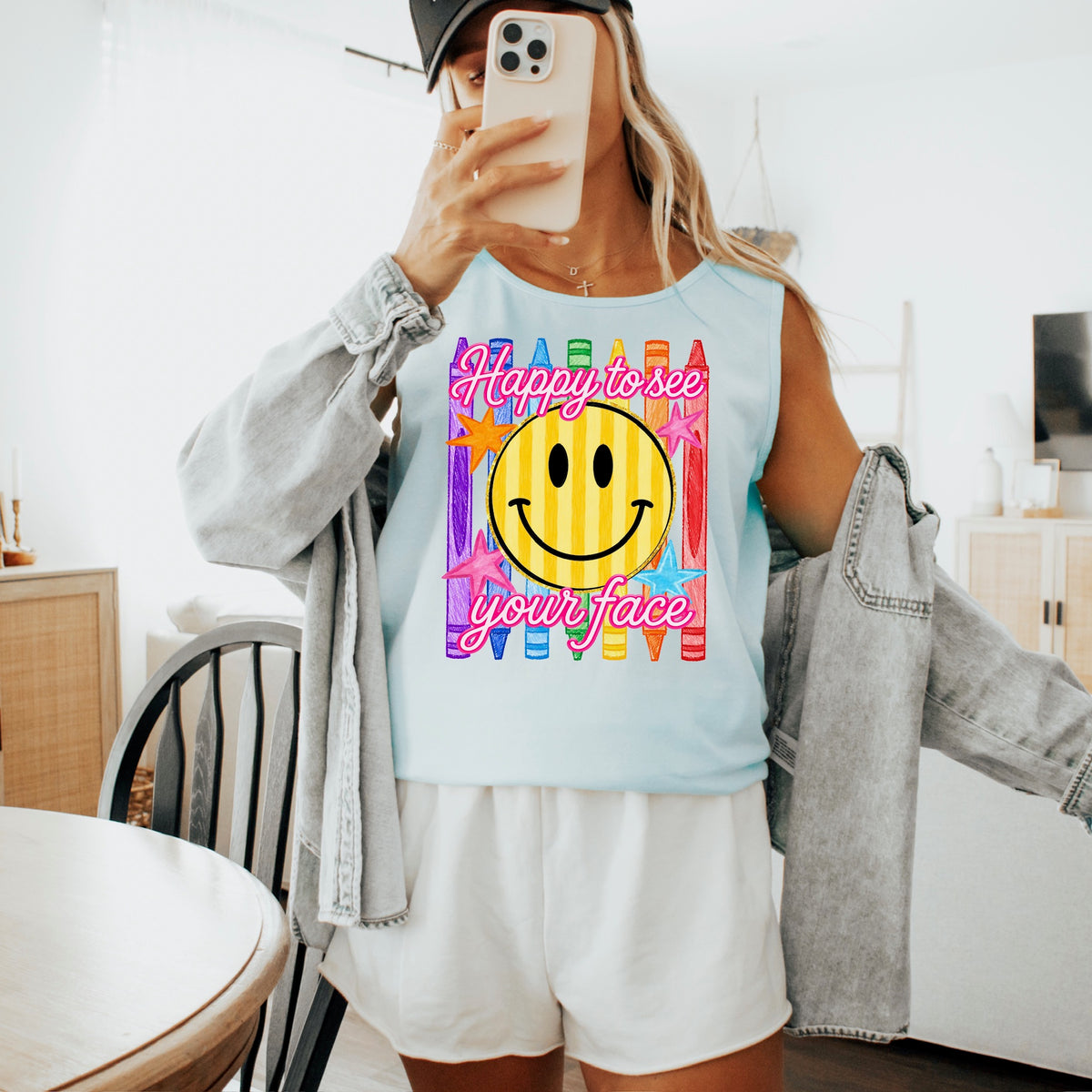 Happy to see your face crayons Sunday Special DTF transfer