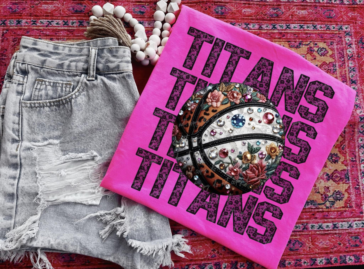 Titans bedazzled basketball (VIRGO) 94429 DTF transfer