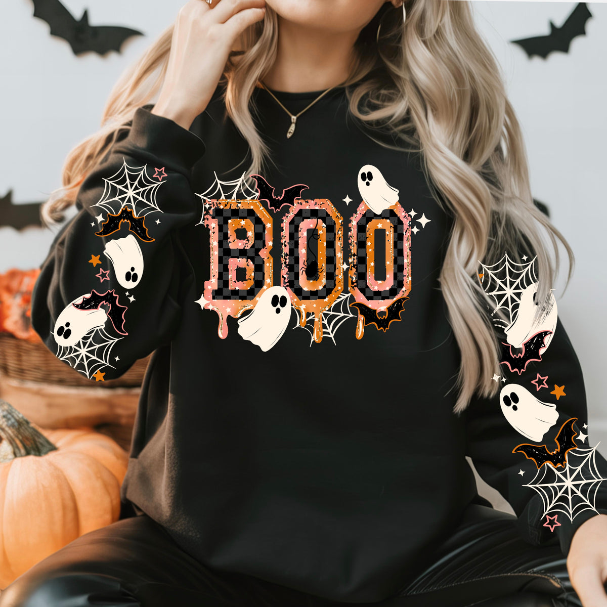 Boo pink and orange (front only) ghost mug (CSC) DTF Transfer