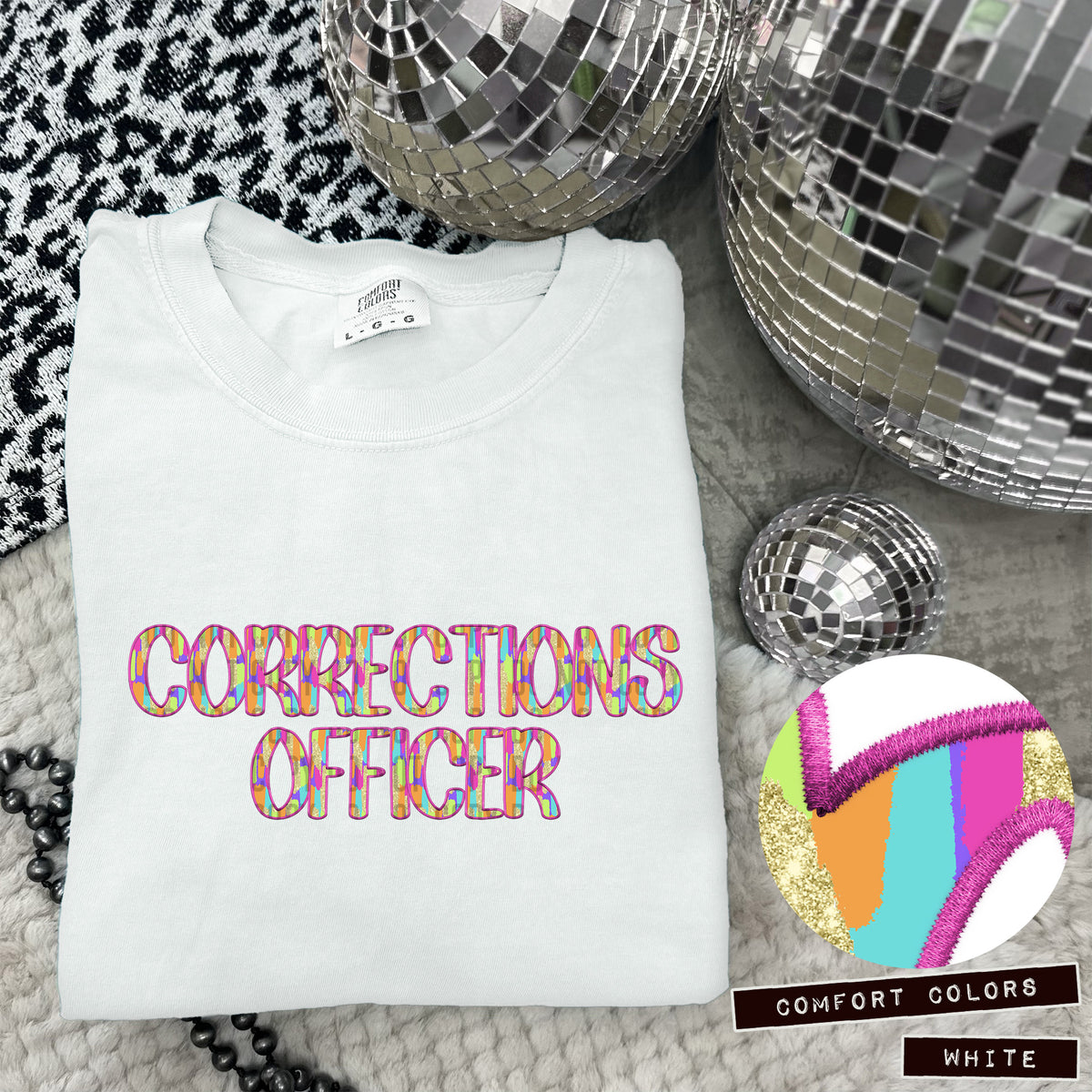 Corrections Officer Juneberry Brushstrokes (Caplinger) DTF transfer