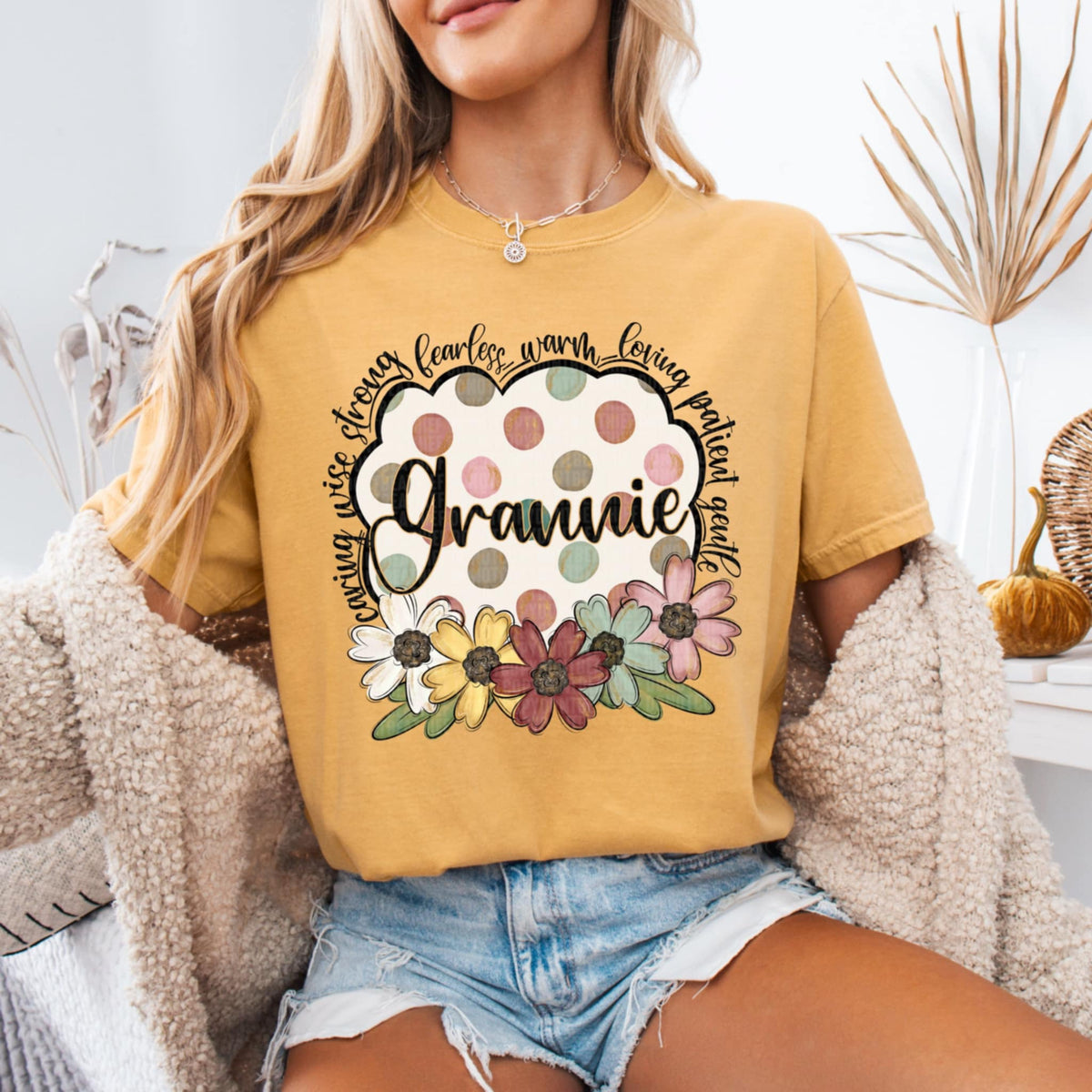 Grannie polka dot background (SDD) 91134 DTF transfer