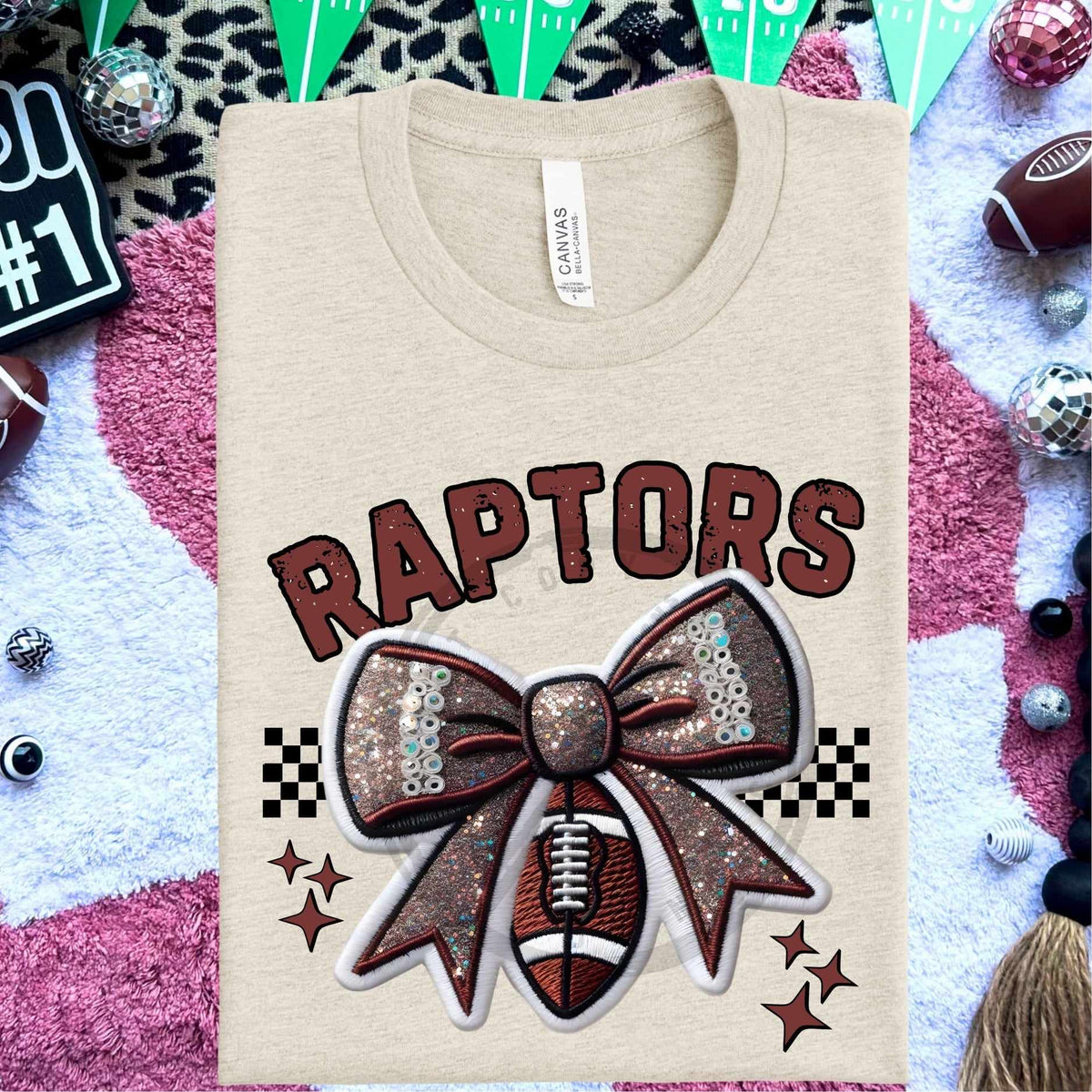 Raptors bow and football (HW) 58308 DTF transfer