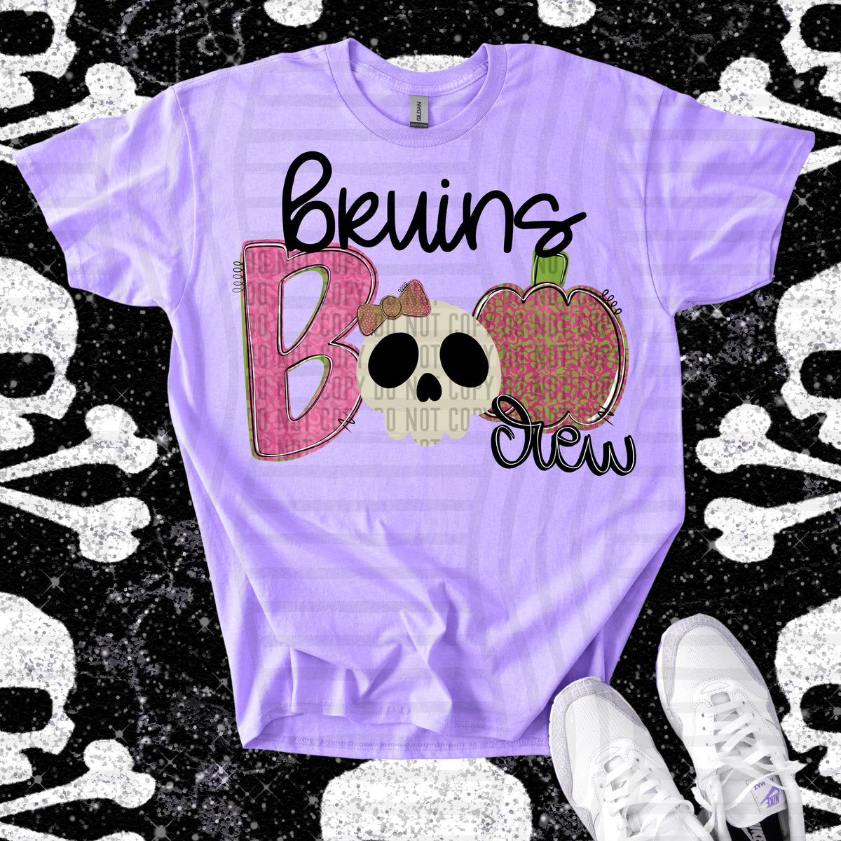 bruins boo crew skull and apple (Caplinger) DTF Transfer