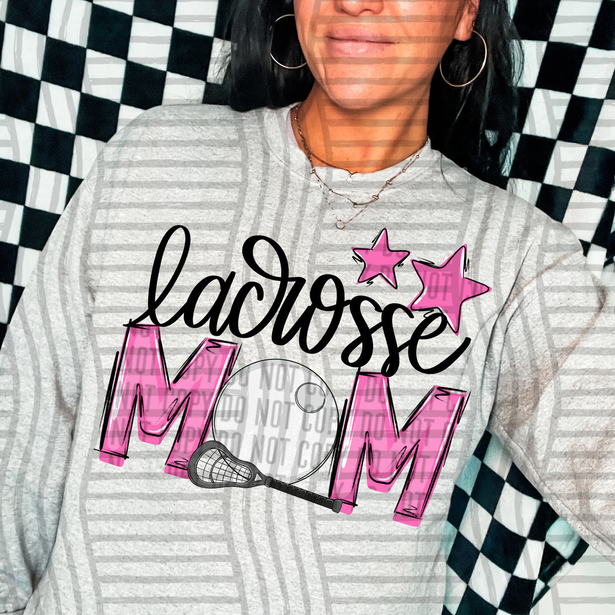lacrosse mom pink stars (Caplinger) DTF transfer
