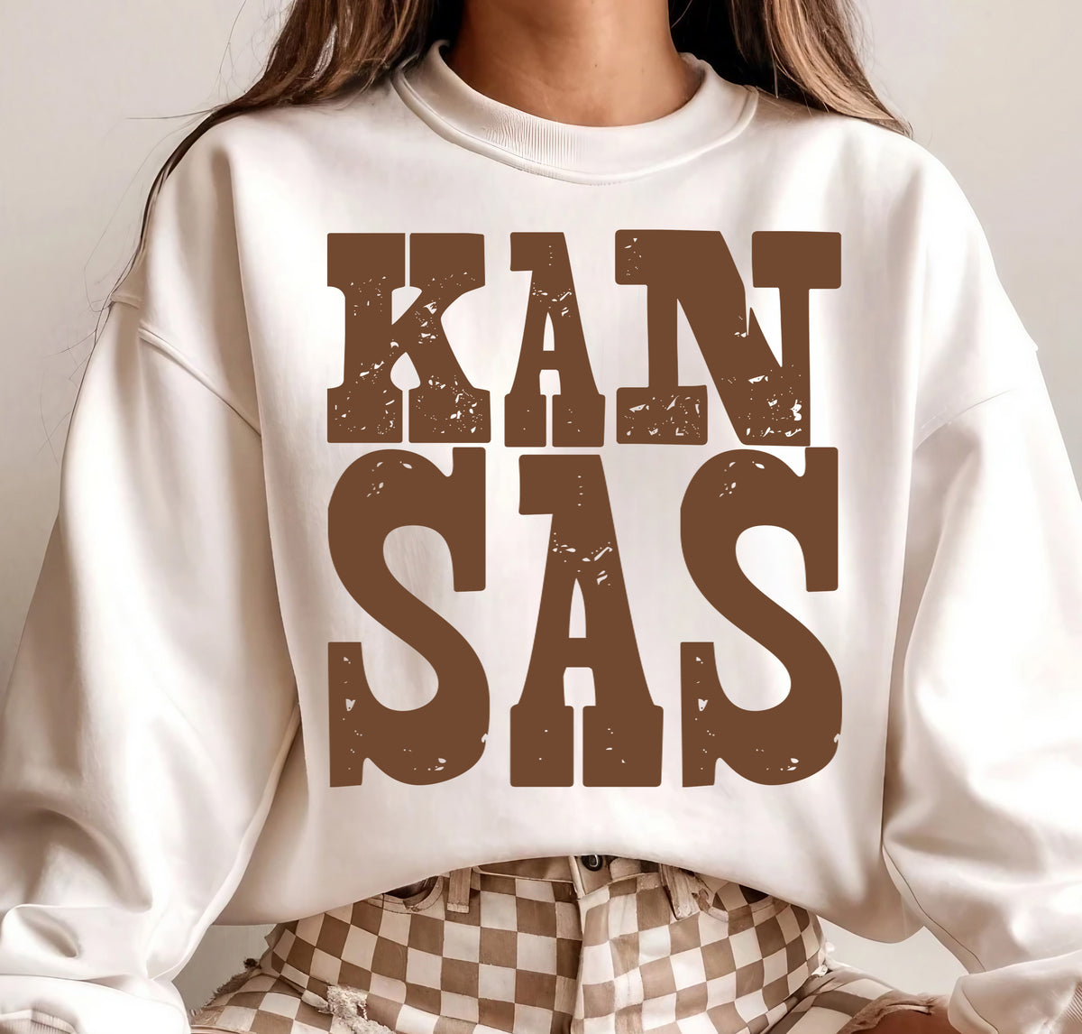Kansas Brown Grunge (S&G) DTF Transfer