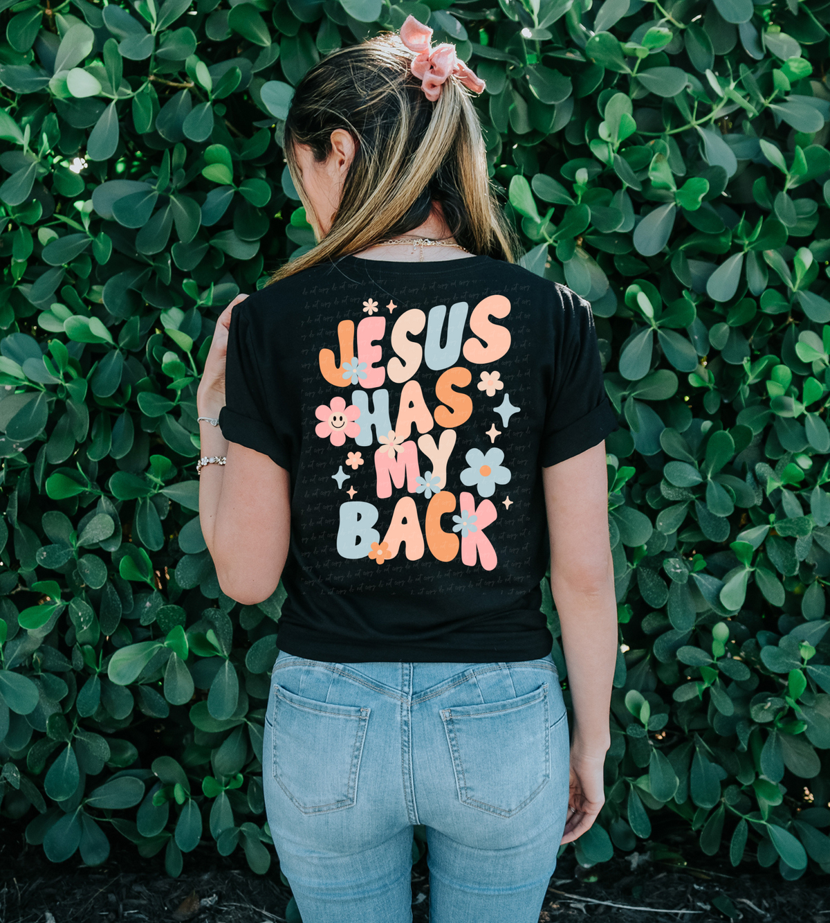 Jesus has my back groovy BACK 28961 DTF Transfer