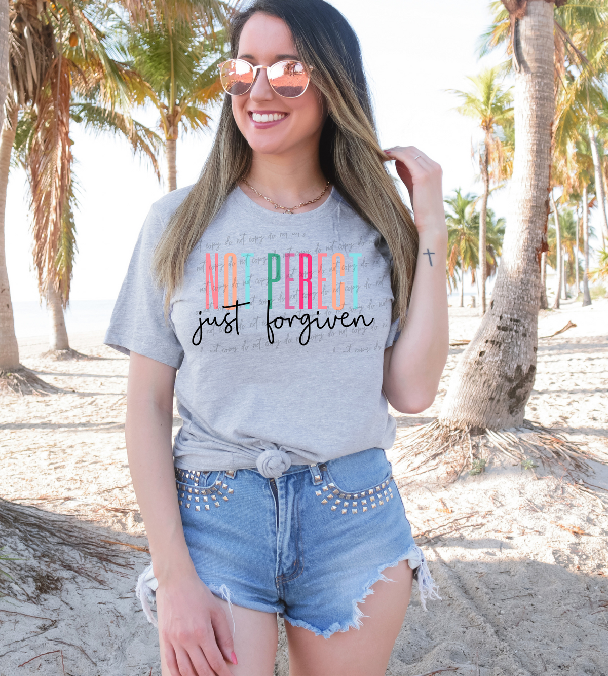 Not perfect just forgiven colorful 28819 DTF Transfer