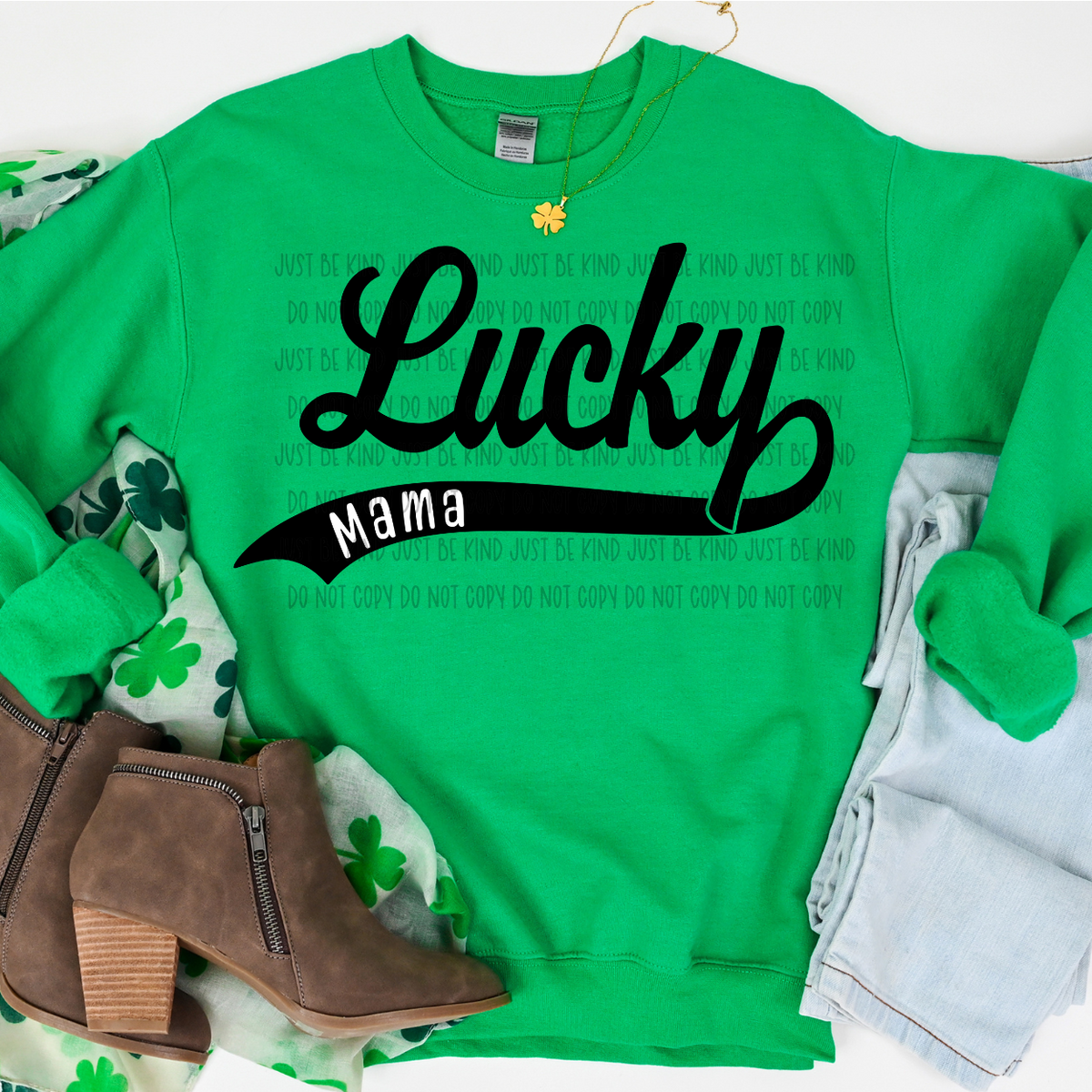 Lucky Mama Blk/Whte (KPI) 83562 DTF Transfer