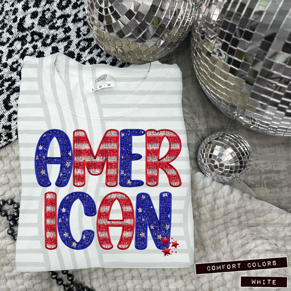 American stars and stripes font (Caplinger) 102786 DTF transfer