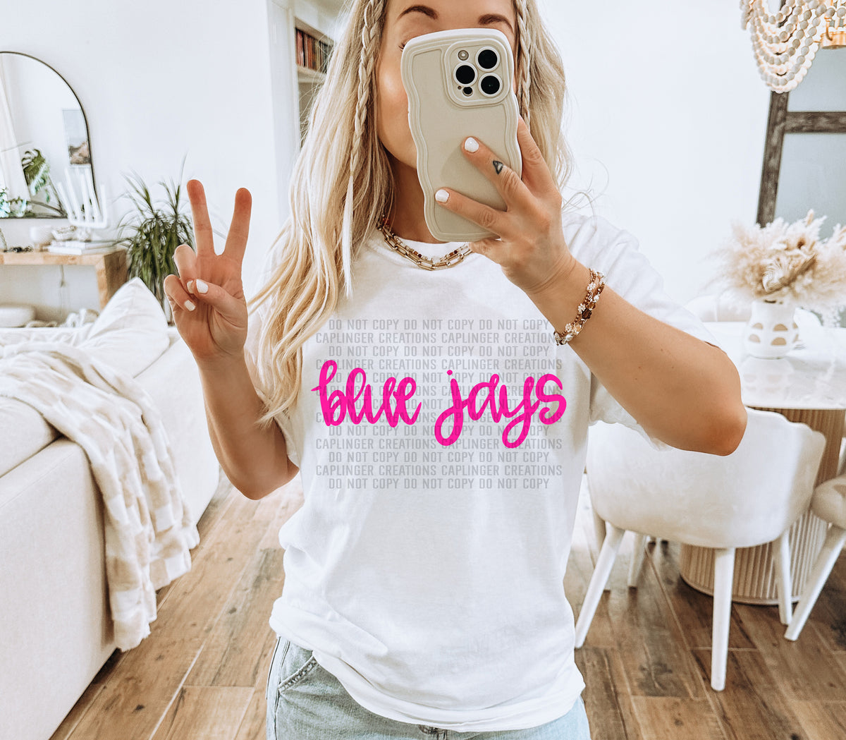 Blue Jays Pink Hand Lettering (Caplinger) DTF transfer