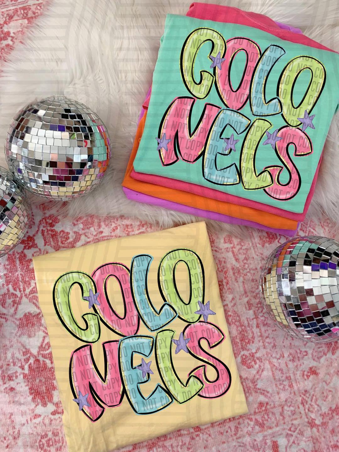 Colonels Glittery & Preppy Mascots (Caplinger) DTF transfer