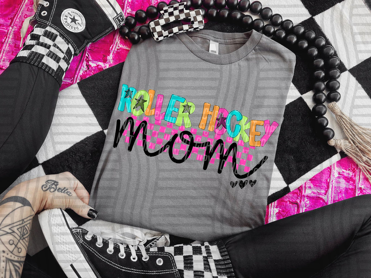 Roller Hockey mom checkmate starburst (Caplinger) DTF Transfer