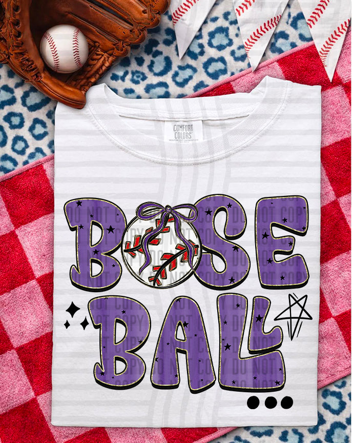 Baseball Purple (Caplinger) DTF Transfer