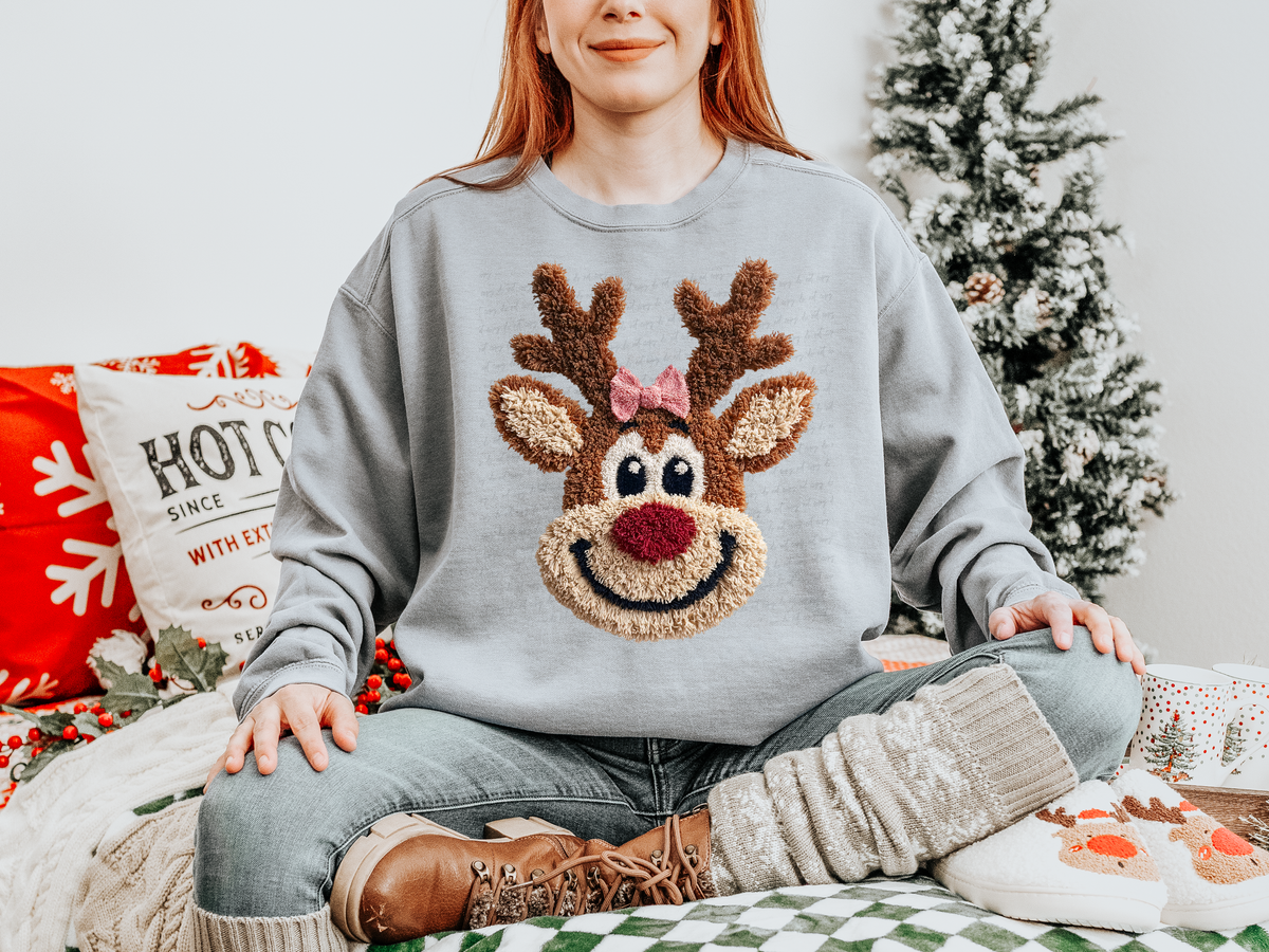 Reindeer Faux Yarn Light Brown 117335 DTF Transfer