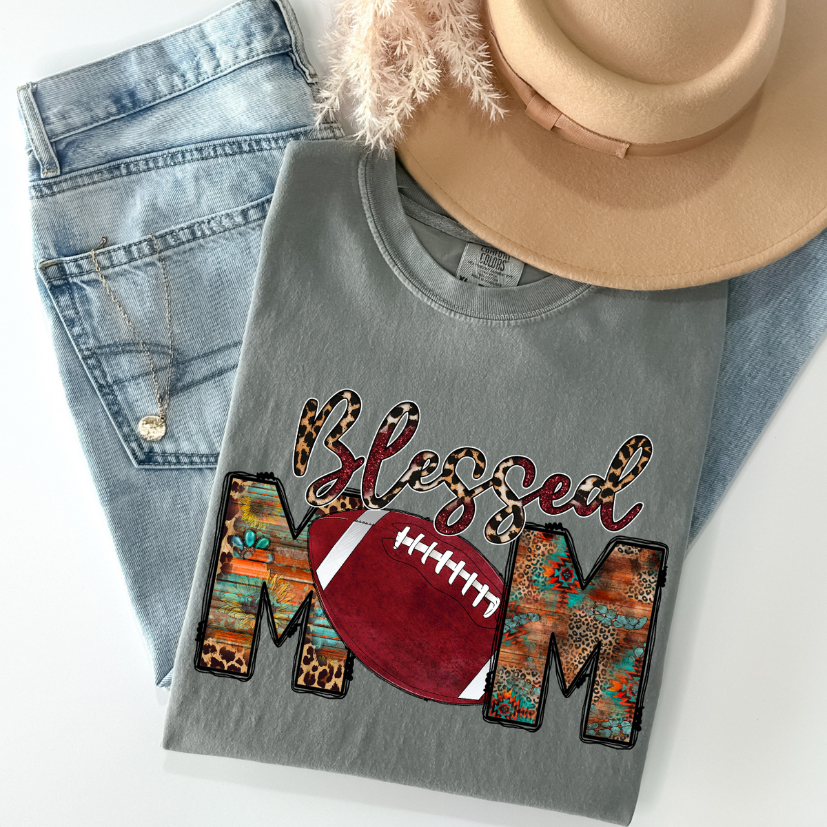 Blessed Mom Football (RD) DTF Transfer