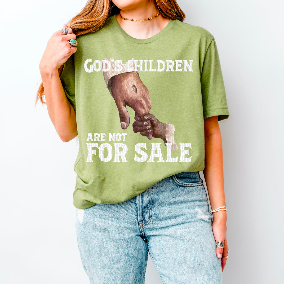 Gods children are not for sale white font 91603 DTF transfer