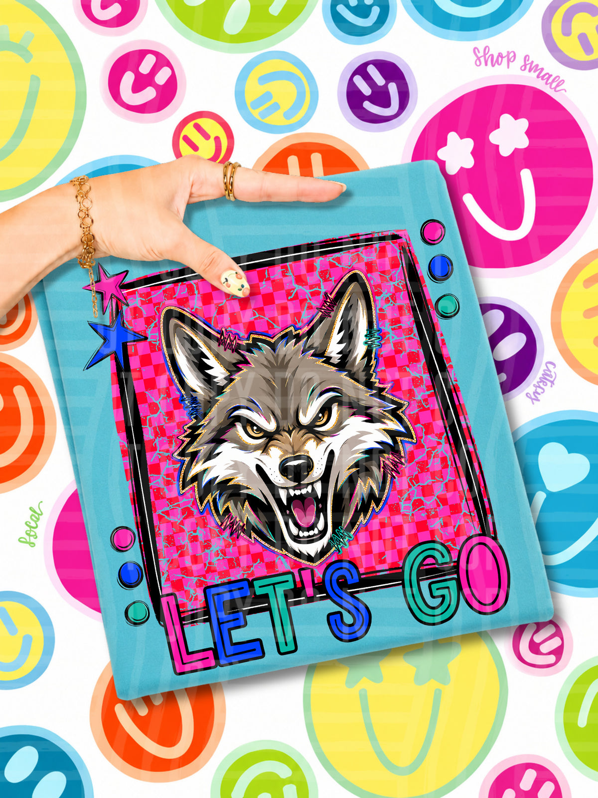Lets go wolves candy mascots (Caplinger) DTF transfer