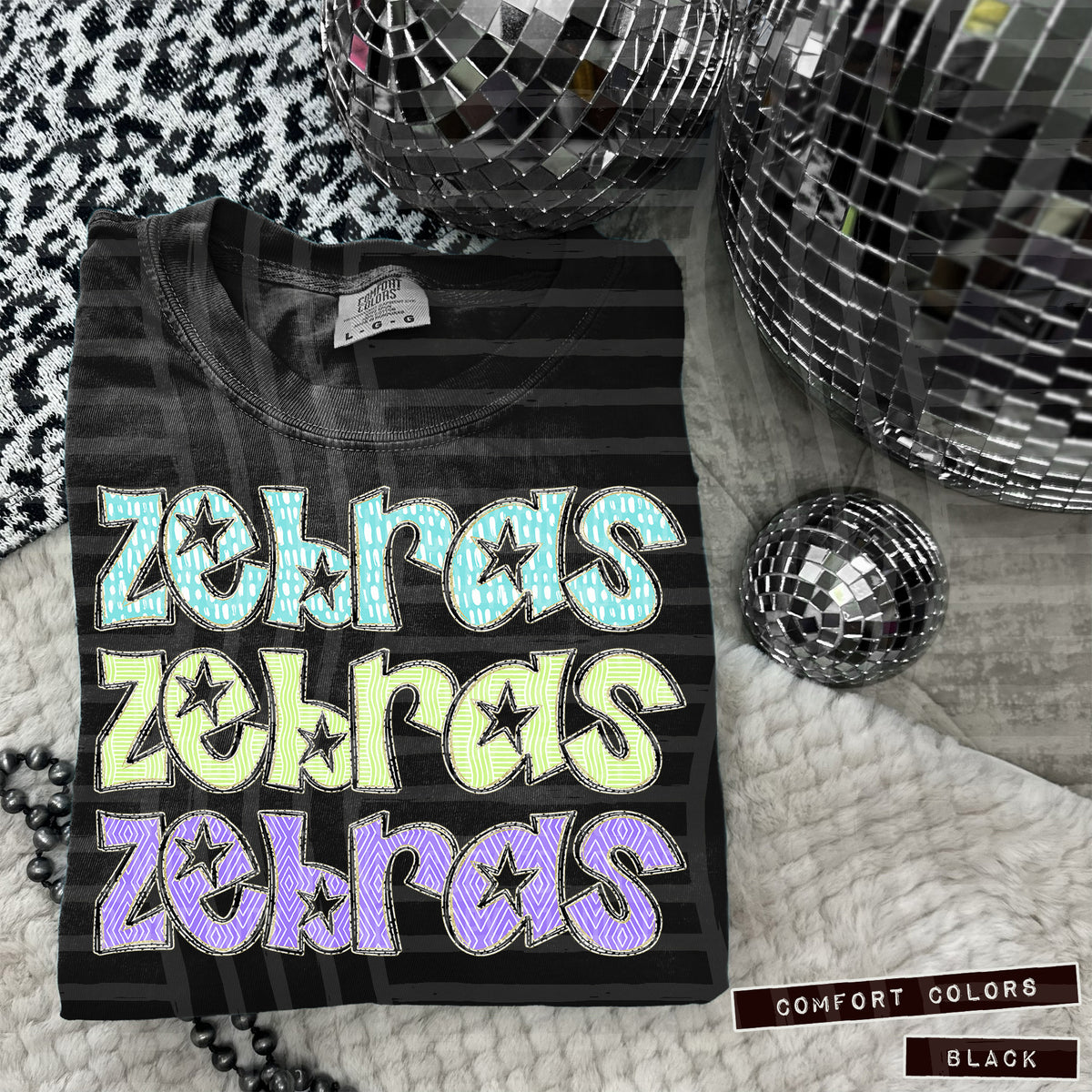 Zebras Pastel Star Stacked (Caplinger) 101708 DTF transfer