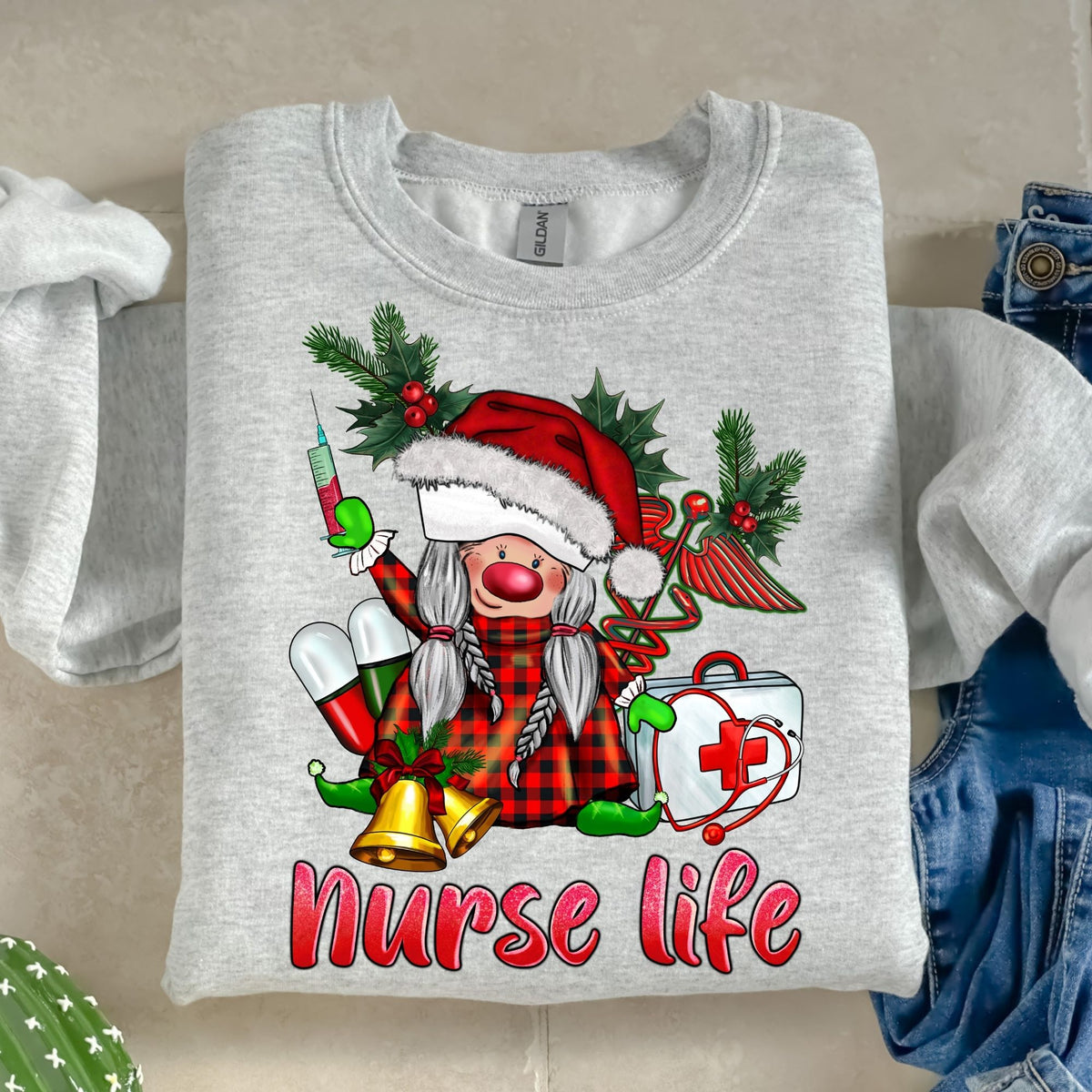 Christmas Nurse Life-38575-DTF transfer