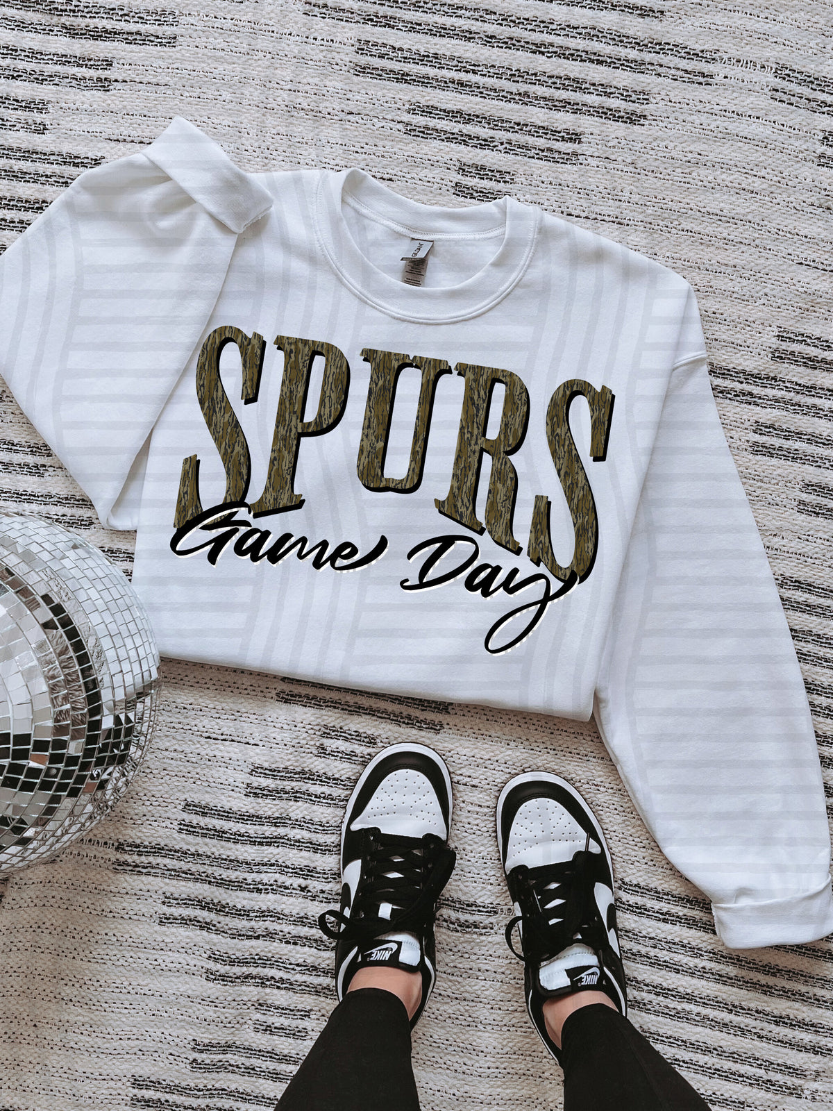 spurs game day arched camo font (Caplinger) DTF Transfer