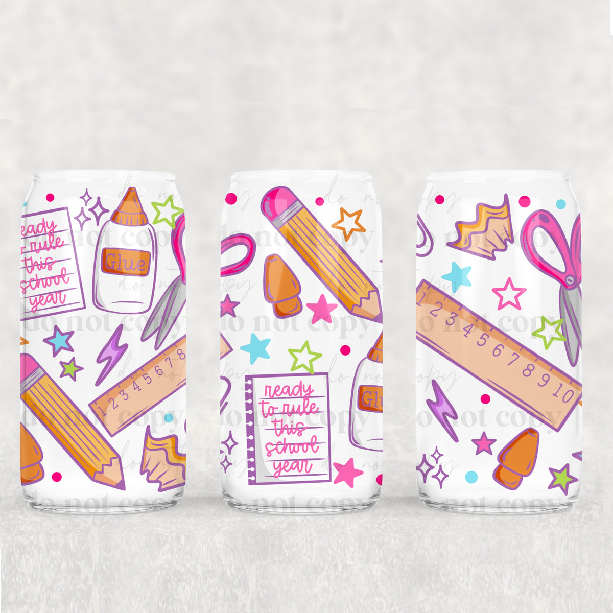 Colorful school supplies (CSC) UV DTF WRAP