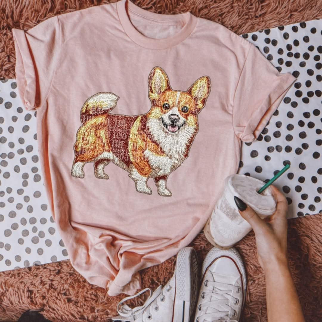 Rhinestone corgi (Classy) 95271 DTF transfer