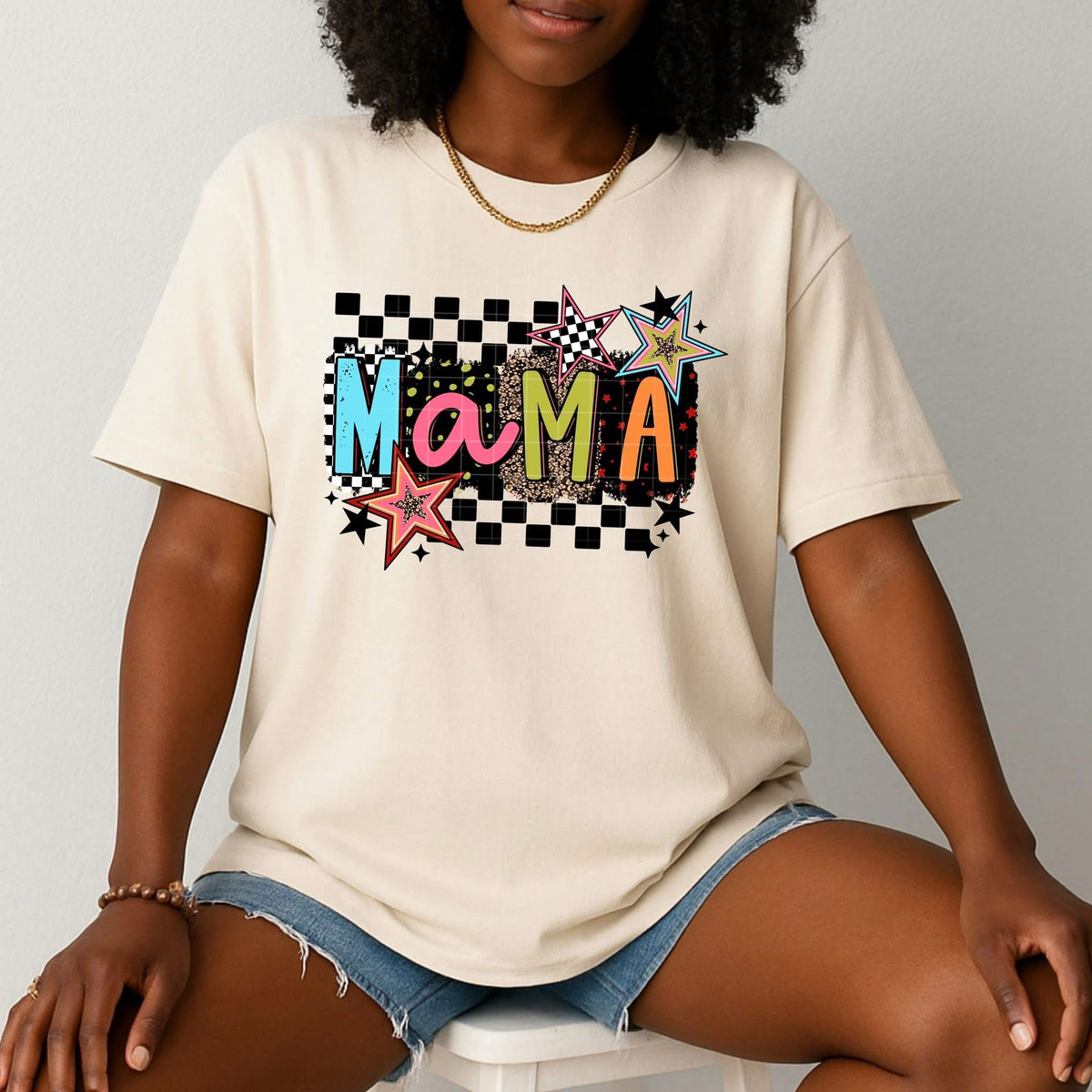 Mama Different fonts BLACK (CSC) DTF transfer