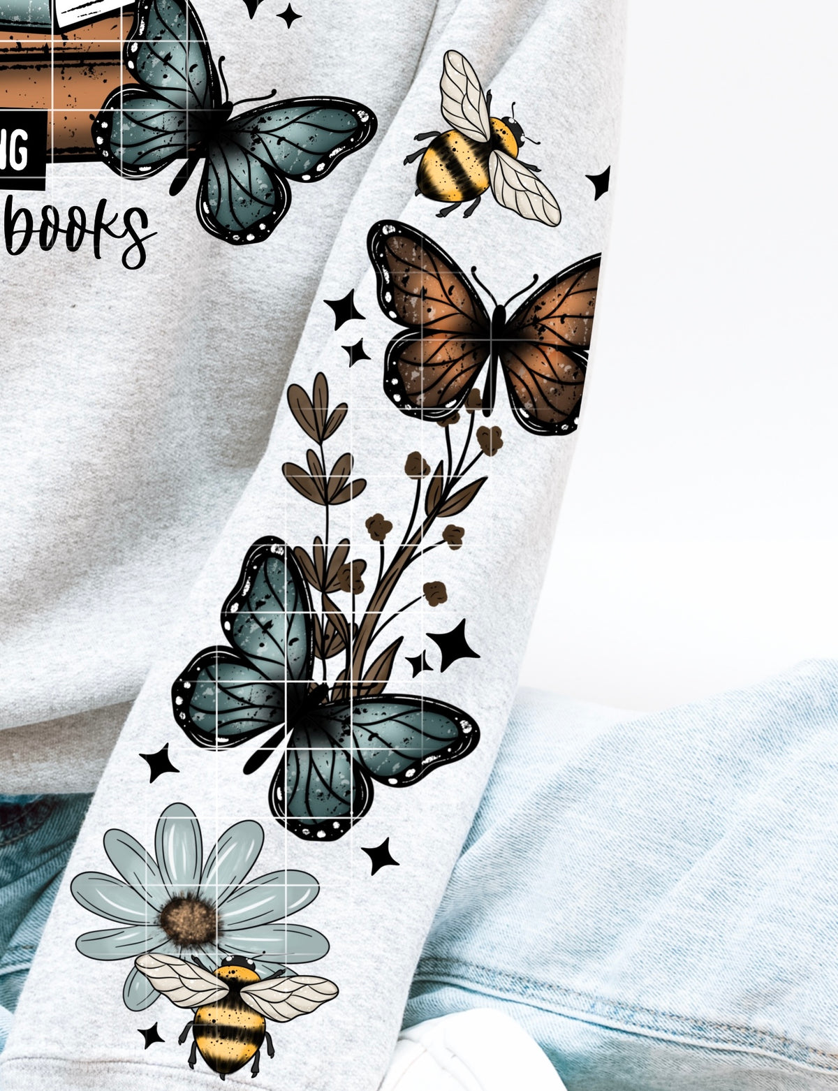 No such thing as too many books (SLEEVE) CSC DTF transfer