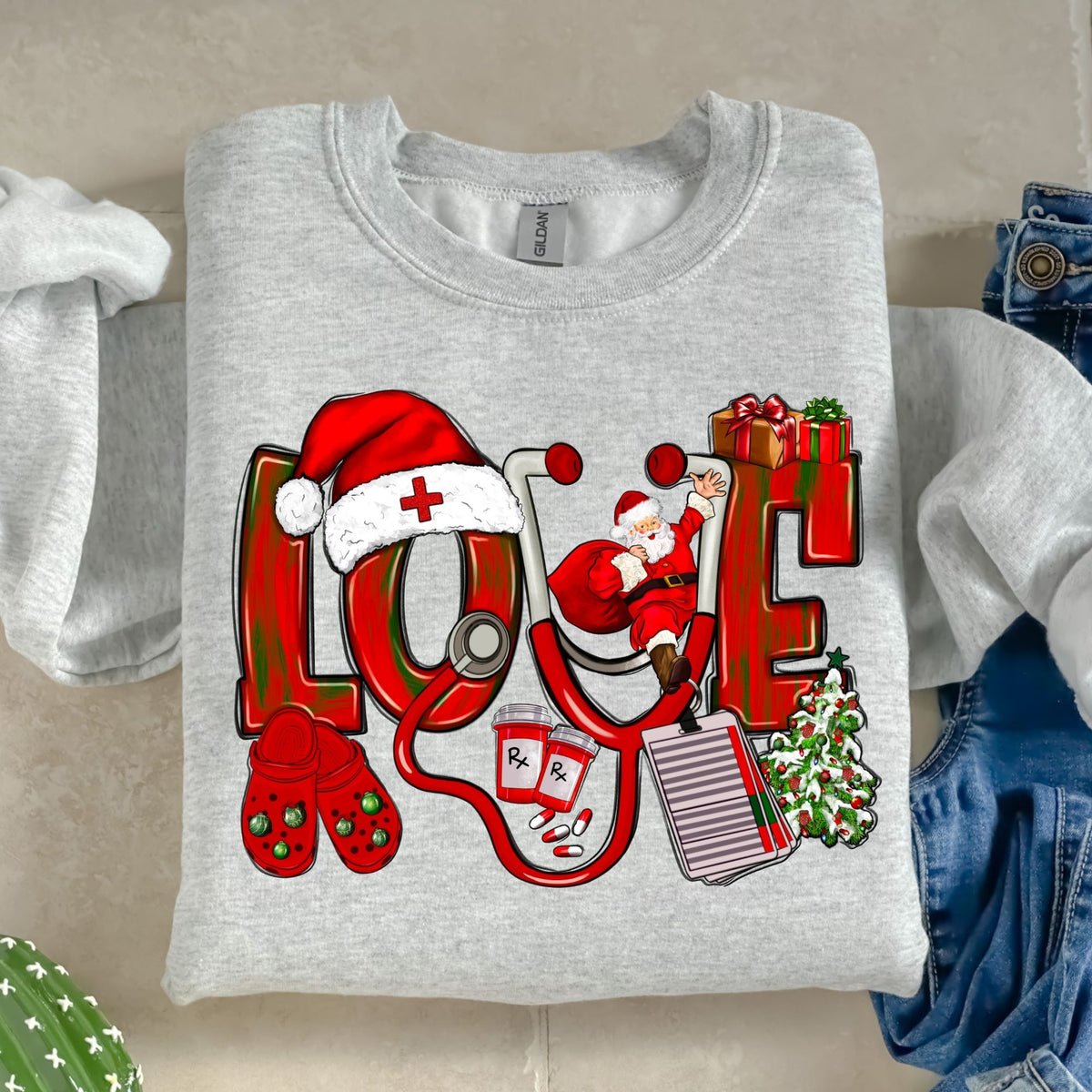 Christmas Love Nurse-38572-DTF transfer