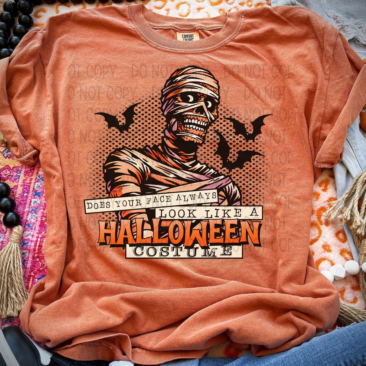 Does your face always look like a halloween costume SWD DTF transfer