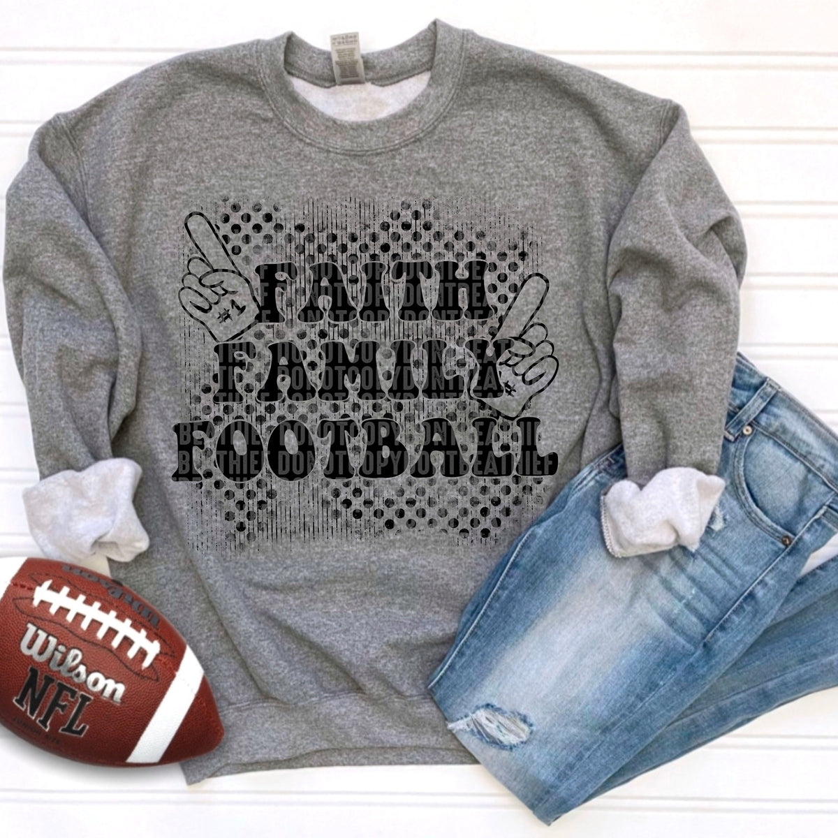 Faith family football BLACK 103412 DTF transfer