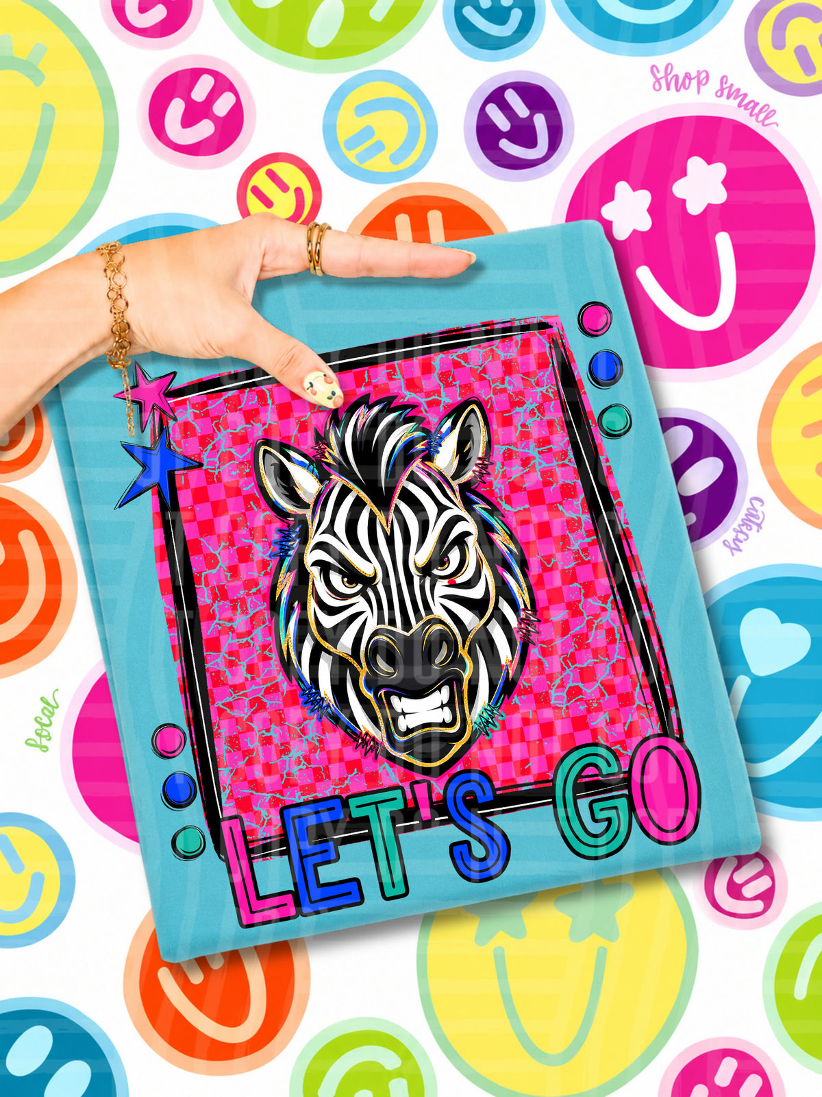 Lets go zebra candy mascots (Caplinger) DTF transfer