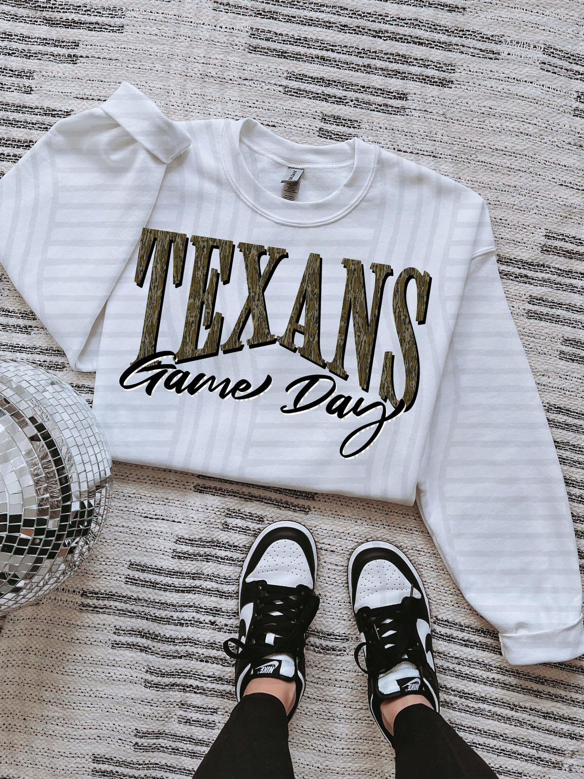 texans game day arched camo font (Caplinger) DTF Transfer