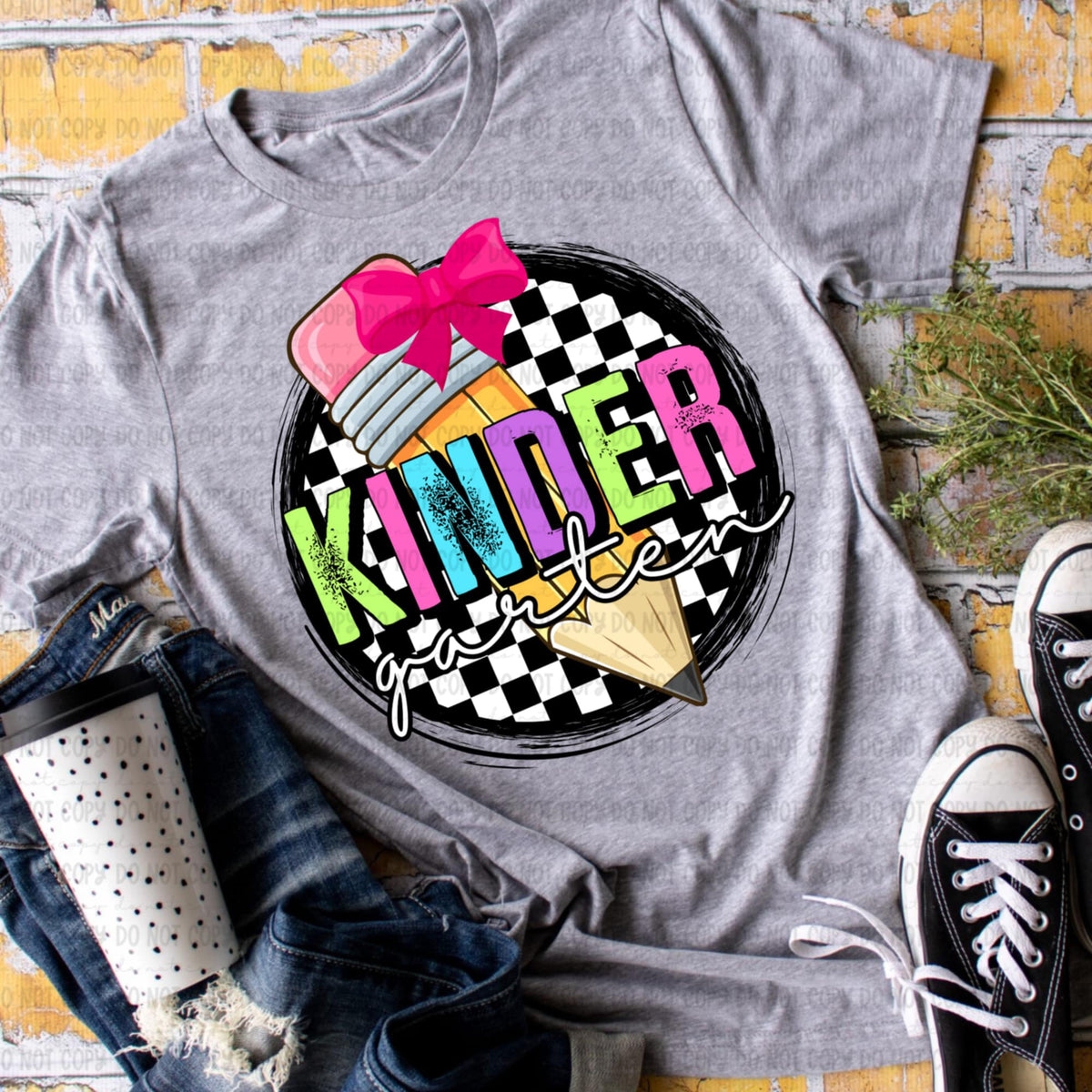 Kindergarten retro circle GIRL 106565 DTF transfer