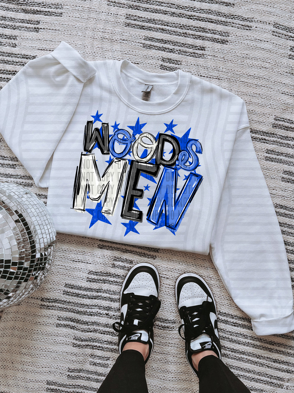 woods men black and blue with blue stars (caplinger) DTF Transfer