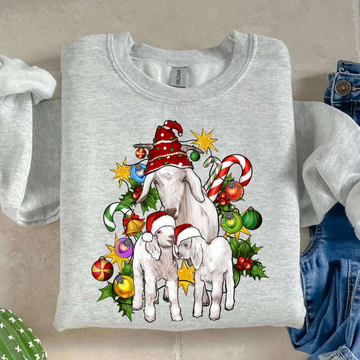 Christmas Goat-38568-DTF transfer