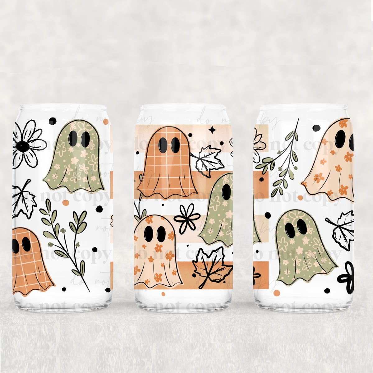 Patterned ghosts and stripes (CSC) UV DTF WRAP