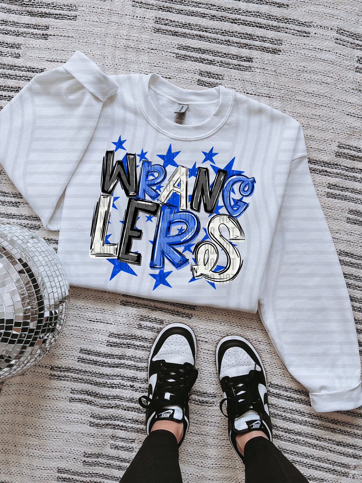 wranglers black and blue with blue stars (caplinger) DTF Transfer