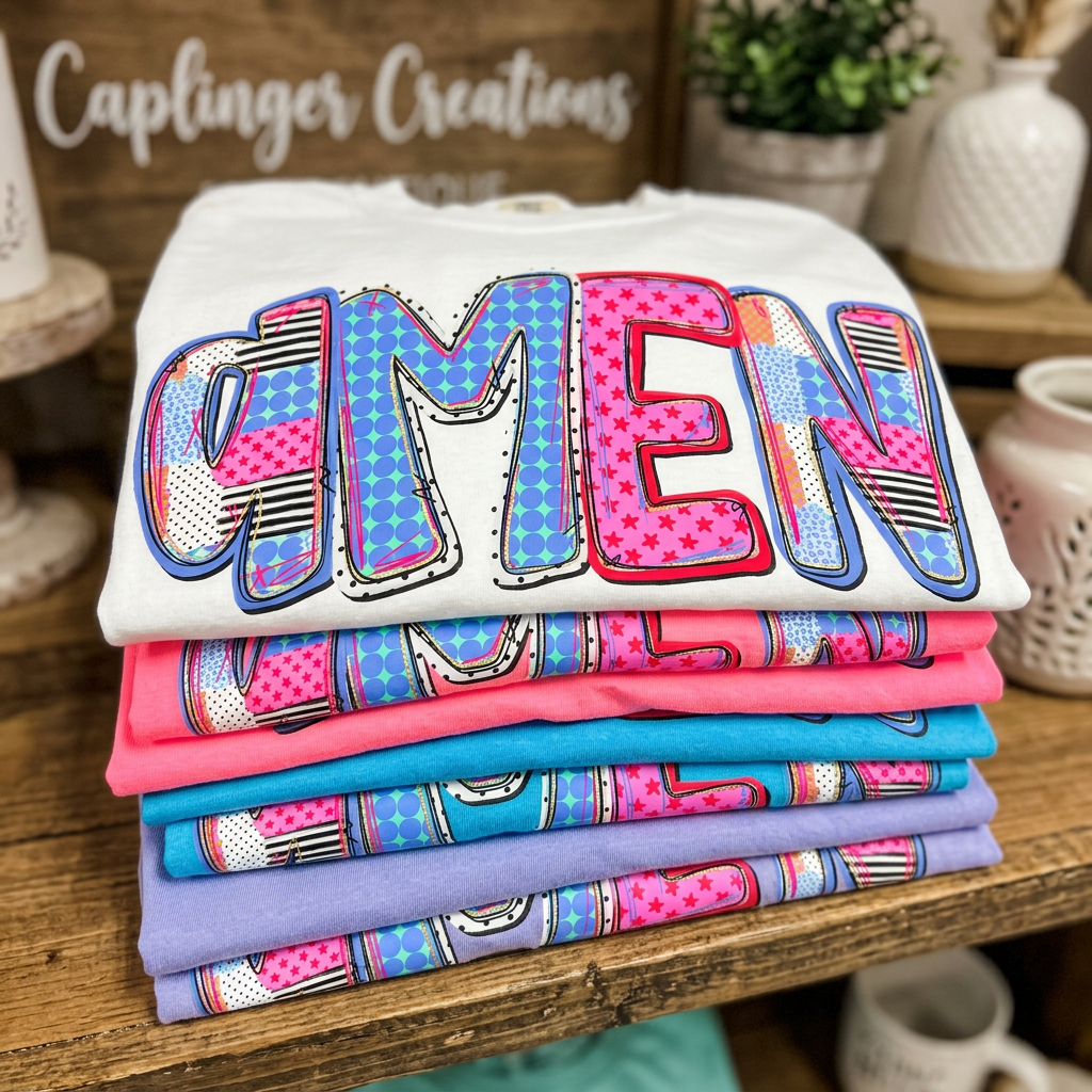 Amen -Dot/Star Font (Caplinger) DTF Transfer