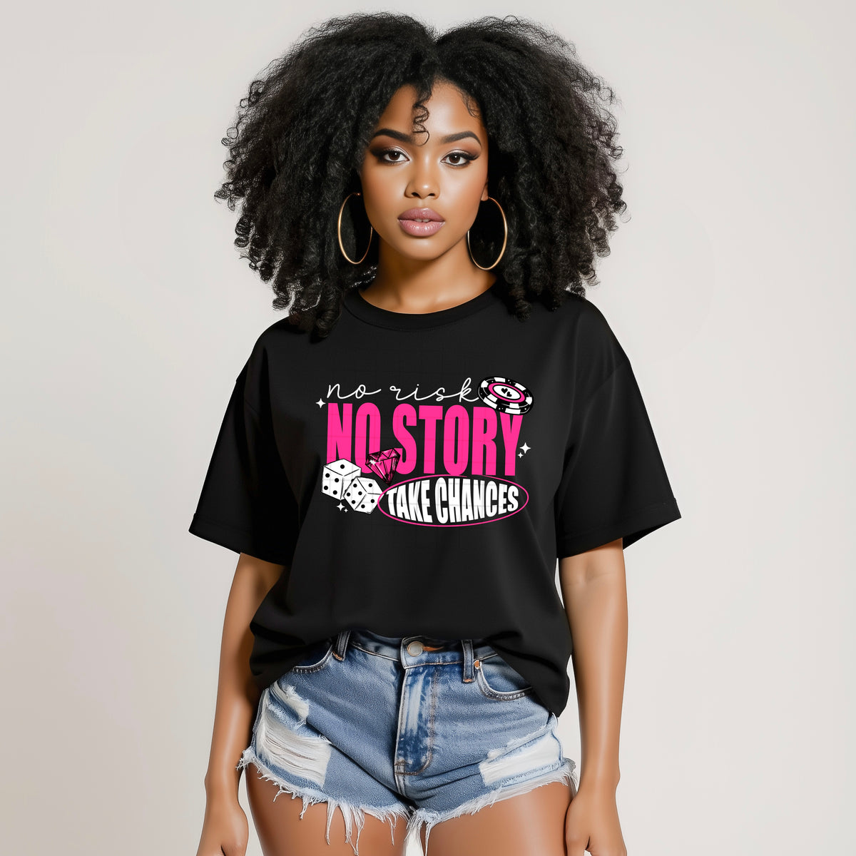 No risk no story (white) CSC DTF Transfer