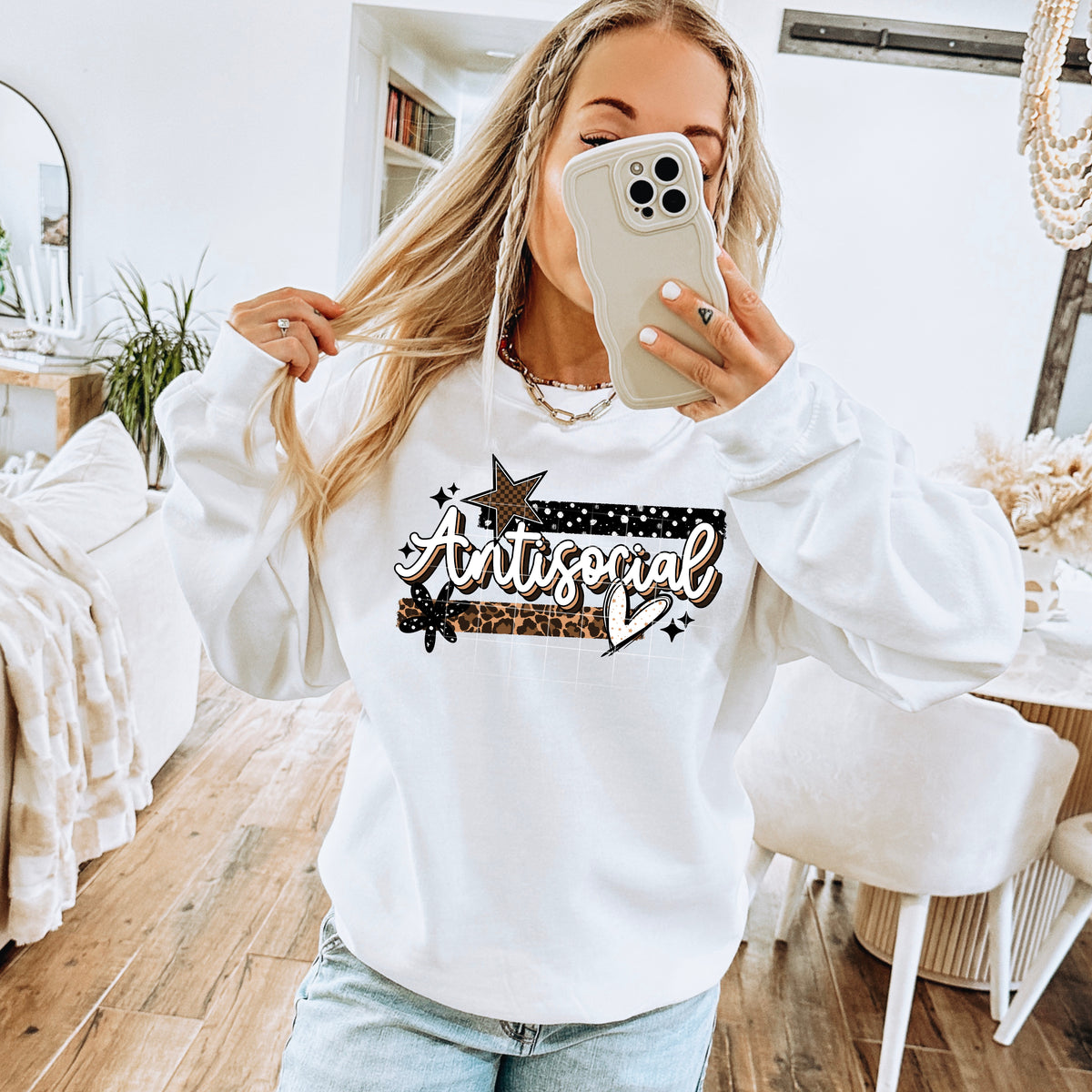 Antisocial leopard BLACK (CSC) DTF Transfer