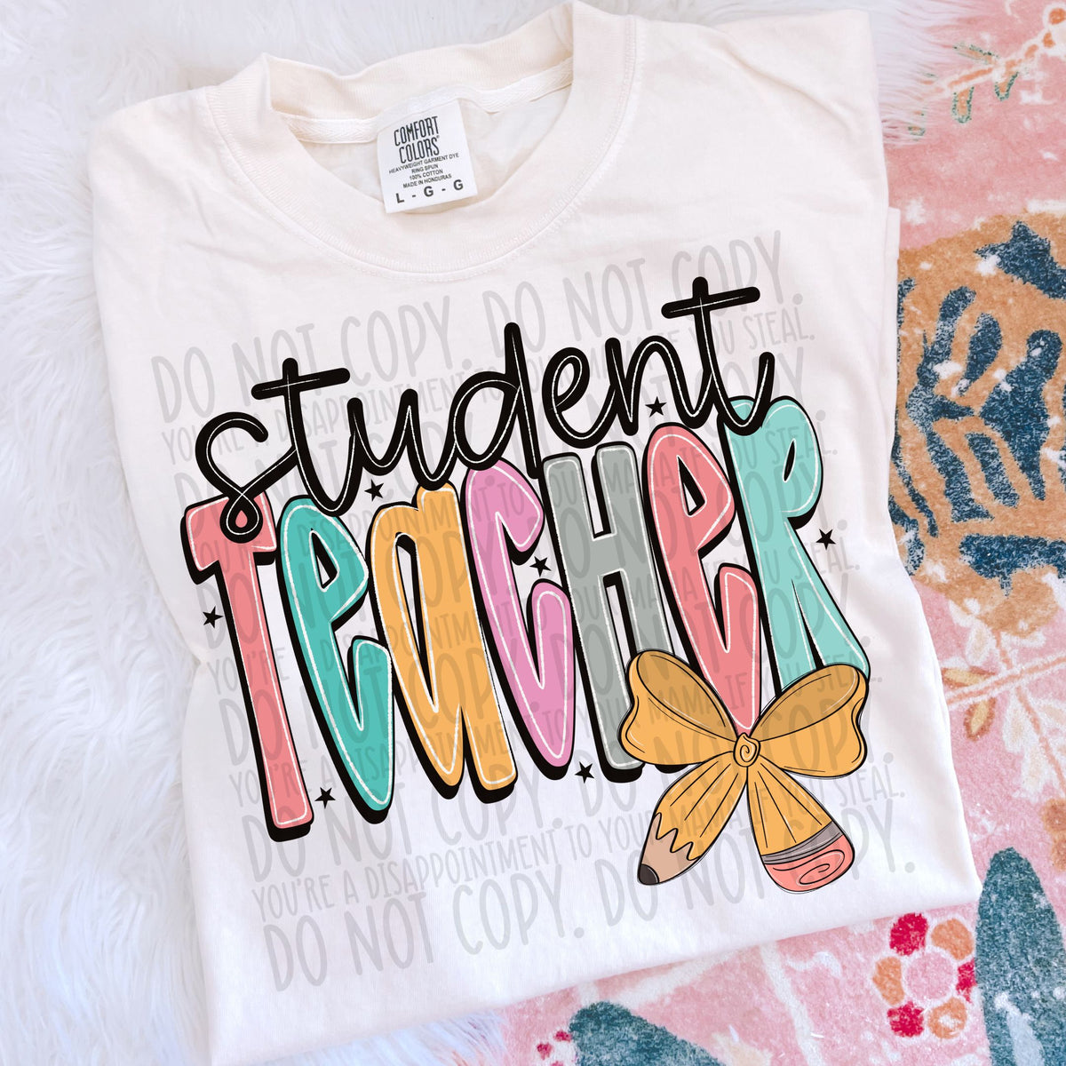 Student Teacher pencil bow (SWD) DTF transfer